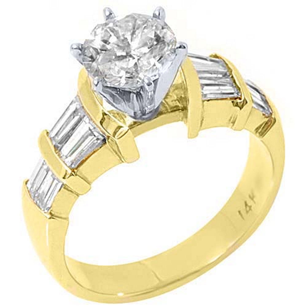 TheJewelryMaster - 14k Yellow Gold 2.30 Carats Brilliant Round ...