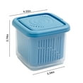 thumbnail image 3 of Stainless Steel Garlic Ginger Storage Container Refrigerator Organizer Box with Drain Tray Airtight Kitchen Produce Keeper for Fresh Herbs, Ukhbmc | Blue, 3 of 9