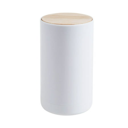 

GRJIRAC Push-type Toothpick Dispenser Holder White Plastic Press Cotton Swab Holder Box