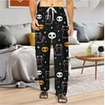 thumbnail image 7 of Halloween Pajama Pants for Women Men Couples Halloweens Spider Pjs Pants Unisex Ghost Pajama Bottom Sleepwear for Halloween Costume Party,Large, 7 of 7