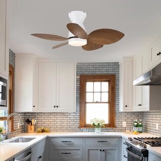 Dextrus 52-inch Tropical Ceiling Fan, Light Brown, LED Light and