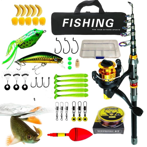 SHENERDA Fishing Rod And Reel Combo Full Portable Set Fishing Gear Set for Adults Father Husband Freshwater Saltwater Travel Outdoor Camping