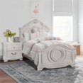 thumbnail image 6 of Pemberly Row Traditional Bead Molding and Shell Motif Wood Twin Bed in White, 6 of 6