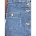 thumbnail image 5 of Free Assembly Women's Striped Denim Mini Skirt, Sizes 4-16, 5 of 6