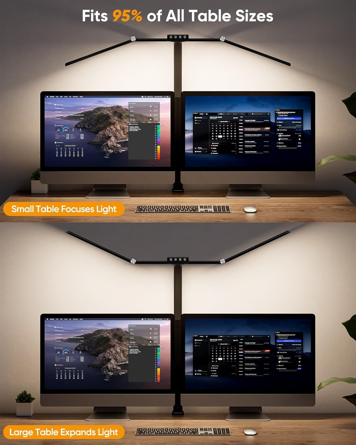 39.3in Large Eye-Caring Led Desk Lamp with Clamp, Desk Lamps for Home Office, 24W Bright Desk Light Stepless Dimming Flexible Hose Architect Office Desk Lamp for Study Work