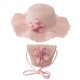 thumbnail image 1 of Sombrero de verano para niños con circunferencia de 52-54 cm, sombrero para el sol con flores, sombrero de paja anti-ultravioleta y conjunto de bolsa de paja, rosa, 1 of 5