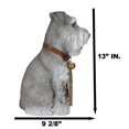 thumbnail image 2 of Adorable Grey Schnauzer Dog Sitting With Jingle Collar Greetings Sign Statue, 2 of 9
