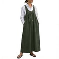 thumbnail image 2 of Overalls Dress for Women Summer Oversized Sleeveless Button Maxi Sundress Womens Casual Solid Loose Lightweight Comfy Lounge Tank Dresses, 2 of 7