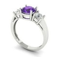thumbnail image 2 of Three-Stone Engagement Ring for Women - 1.5ct Natural Amethyst in 14K White Gold Promise Ring, 2 of 6