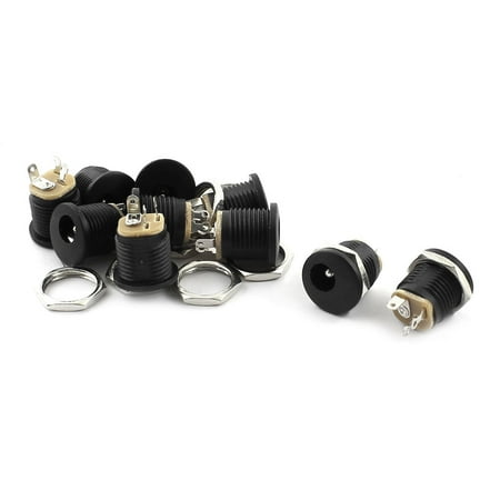 Panel Mount Dc Power Jack - 10 x DC Power Supply Jack 3-Pin PCB Panel Mount Socket 5.5mm x 2.1mm