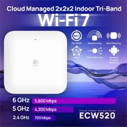 EnGenius ECW520 Cloud Managed 2x2x2 Indoor Tri-Band Wi-Fi 7 Access Point