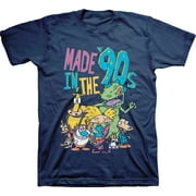 Mens Nickelodeon 90s Throwback Shirt - Retro Nick Group tee - Classic Nick Graphic T-Shirt (Athletic Navy, XX-Large)