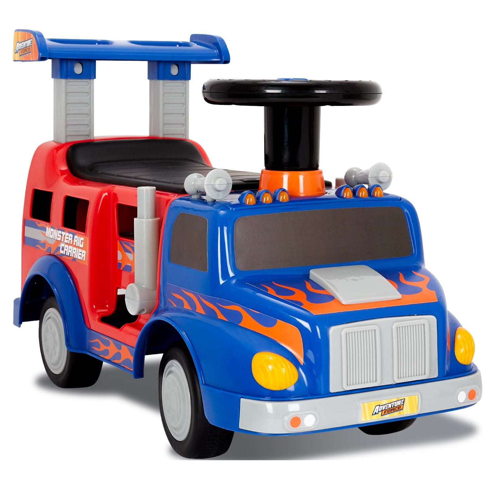 Adventure Force Monster Rig Carrier Ride-On Toy for Kids Ages 1 to 3, Supports up to 44lbs