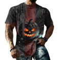thumbnail image 2 of Fabrcox Halloween Mens&nbsp;shirts Funny Ghost Pumpkin Cat Mens T Shirts Graphic Fall Winter Festival Shirts for Men Short Sleeve Black L, 2 of 6