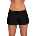thumbnail image 4 of Womens Color Block Waistband Swim Board Shorts and Zip Front Long Sleeve Rashguard and Waistband Swimsuit Bottom Bundle, 4 of 8