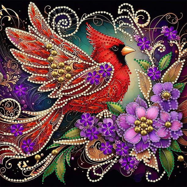 Kit Con Forma Especial Parcial 5D DIY Pájaros 30x30cm