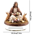 thumbnail image 4 of Christmas Table Decorations Christian Standing Decor Jesus with Lion Lamb and Dove Statues Desktop Ornaments for Tabletop Christian Themed Party, 4 of 9