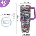 thumbnail image 4 of Book Lovers Floral Tumbler - 40 Oz Stainless Steel Insulated Handle Cup Gifts for Women Readers, Bookish & Librarian, 4 of 6