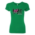 thumbnail image 2 of Wild Bobby, Loved John 3:16 Inspirational/Christian Women Slim Fit Junior Tee, Kelly, Large, 2 of 6