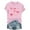 #159-Pink, variant on Xuyuer Valentine's Day Women's Graphic Cute Bow Tees Casual Print Round Neck T Shirt Summer Short Sleeve Trendy Tops Dressy Aesthetic T-Shirt Aesthetic Tee Tops Pink Bow Girly Tee