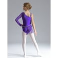 thumbnail image 4 of SiiRoh Girls Shiny Diamond Tassel Gymnastics Leotard Ballet Latin Jazz Dance Ice Skating Bodysuit Purple 12, 4 of 6
