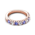 thumbnail image 3 of TriJewels 0.85 ctw Tanzanite and Lab Grown Diamond (3.00 mm) 9 Stone Wedding Band in 10K Rose Gold, 3 of 6