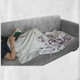thumbnail image 6 of Floral Soft Flannel Fleece Throw Blanket, Grunge Flower Motif with Swirled Leaves Florets Paintbrush Illustration, Cozy Plush for Indoor and Outdoor Use, 70" x 90", Black Pale Pink Mint, by Ambesonne, 6 of 6