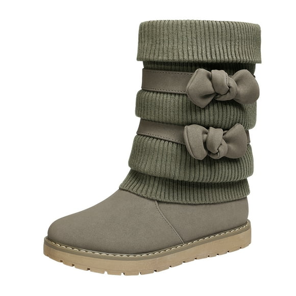 Dream Pairs Botas de nieve de invierno para niñas Zapatos de media pantorrilla con forro de piel sintética KLOVE Dream Pairs KLOVE