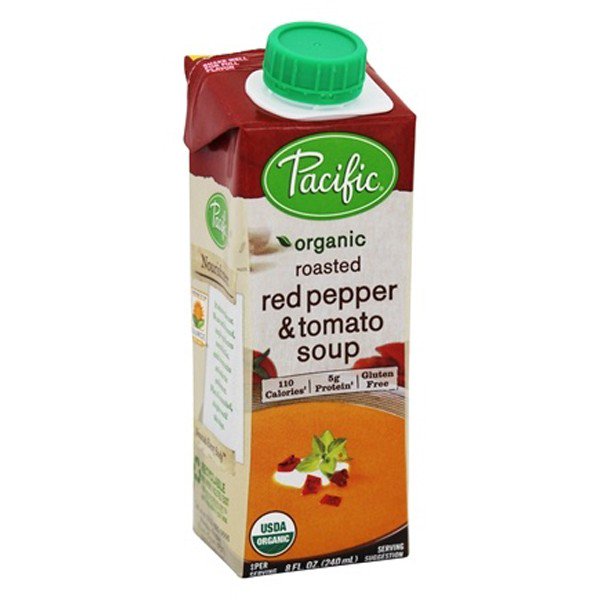 Pacific Organic Roasted Red Pepper & Tomato Soup 8 oz Cartons Pack of