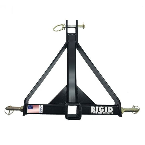 Rigid Hitch 3-Point Hitch With 2" Receiver (RHA-001), Conversion For Sub-Compact Tractors Equipped With A CAT 1 - Made in USA