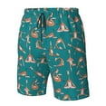 thumbnail image 5 of Kdxio Giraffes Doing Various Yoga Pattern Mens Casual Shorts - Drawstring Summer Beach Sports Shorts for Men, 5 of 9