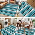 thumbnail image 6 of 4x6 Washable Area Rug, Teal Beige Non-Slip Rectangle Rug for Living Room Office, Stripe Abstract Geometric Modern Art Indoor Accent Floor Mat for Home Decor, 6 of 9