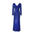 thumbnail image 7 of Aueoeo Winter Formal Dresses, Long Sleeve Dress for Women Fall Women Sexy Long Sleeve Sequin Split Solid V-Neck Long Party Dresses, 7 of 7