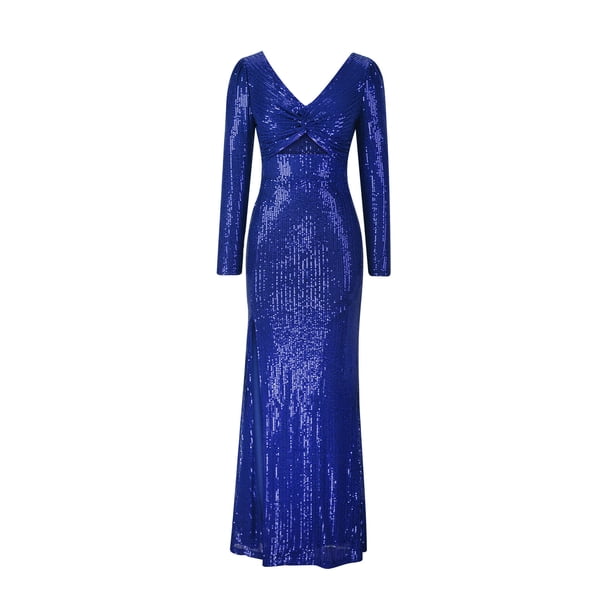 navy blue dress for baby girl CAICJ98 Winter Dresses for Women 2023 Women's Elegant Velvet Long Sleeve  Wrap V Neck Ruched Bodycon Party Maxi Dress Grey,M main image 0