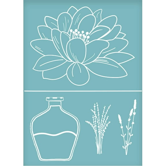 Self-Adhesive Silk Screen Printing Stencil Floral Reusable Pattern Stencils