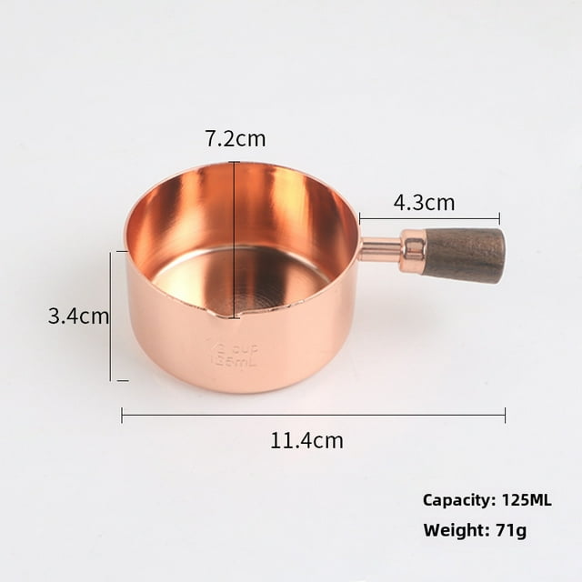 Tasse à Sauce en Acier Inoxydable 125ml Or Rose avec Manche Court et Bec Verseur - Bol à Condiments Durable et Résistant à la Rouille pour Steak, Sauce Tomate et Plus - Accessoire de Salle à Manger Élégant pour Usage Quotidien, Fêtes et Cadeaux