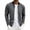 Dark Gray, variant on Mens Rib Collar Open Front Jacket Full Zip Loose Fit Smooth Casual Outerwear with Side Slip Pockets for Daily Streetwear(Red/L)