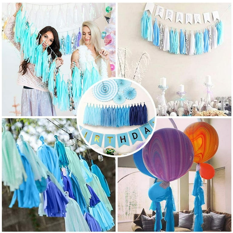 Light Pink Tissue Paper Tassels Garland Banner for Party Birthday Wedding  Decoration Baby Shower Table Decor Balloon (20 Pcs)