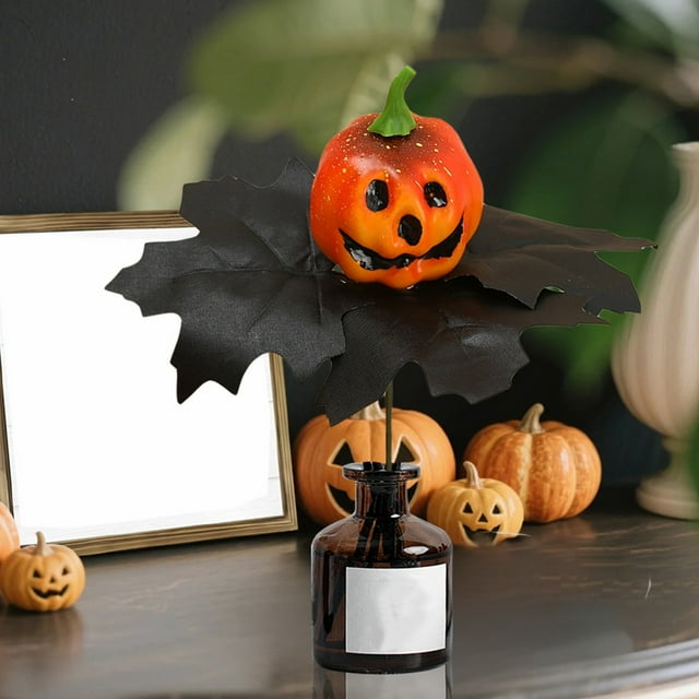 Ltdhehe Halloween Decorations Set Pumpkin & Autumn Maple Leaf Branch Centerpiece For Fall Party Tabletop Mantel