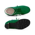 thumbnail image 3 of BLISSFUL STEP Women's Ankle Boots Faux Suede Platform Combat Chunky Heel Lace Up Zipper Lug Sole Boots Green 9, 3 of 8