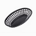 thumbnail image 2 of Cesta De Pan De Plástico Cesta De Comida Rápida De Forma Ovalada Bandeja De Escurridor De Cocina Para Servir Deli Servir Frutas Verduras Pollo Hamburguesas Sándwiches Patatas Fritas Negro 24 Uds Guardurnaity HA013221-00, 2 of 6
