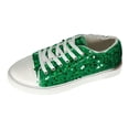 thumbnail image 4 of Women's Glitter Sequins Sparkly Lightweight Lace Up Canvas Shoes Low Top Platform Slip On Sneakers Non Slip Casual Walking Shoes Green Size 7, 4 of 5