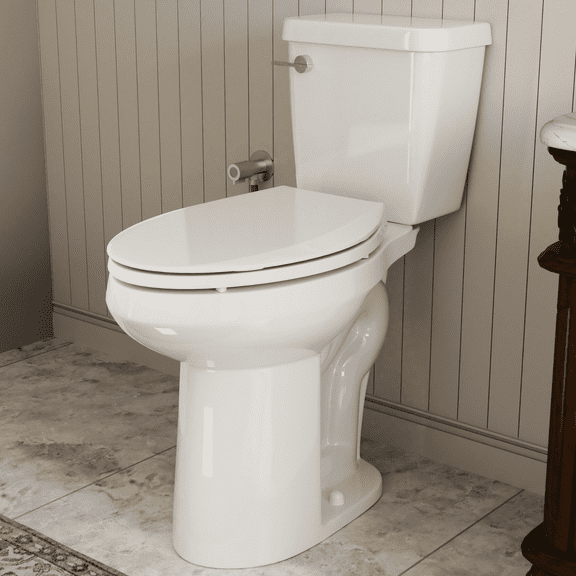 Los Flexi 21" Tall Toilet for Seniors, Comfort Elongated Two-Piece, Soft-Closing Seat, 1.28 GPF Single Flush, 12" Rough-In
