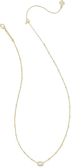 Kendra Scott Mini Elisa Satellite Short Pendant Necklace - Gold Ivory Mother Of Pearl
