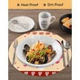 thumbnail image 3 of 13 Inch Round Placemats Set of 6, Yellow Valentines Day Non Slip Heat Insulation PP Table Mats, Love Hearts Romantic Farmhouse Washable Place Mats for Kitchen Dining Party Table Decor, 3 of 7