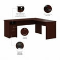 thumbnail image 3 of Pemberly Row 72W L Shaped Computer Desk with Drawers in Harvest Cherry, 3 of 6