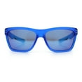 thumbnail image 6 of Xloop Mens Rectangle Sport Classic Wrap Horned Plastic Sunglasses Blue Mirror, 6 of 8