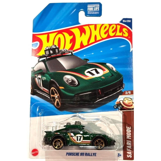 Auto fundido a presión Hot Wheels Porsche 911 Rallye Green a escala 1:64