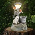 thumbnail image 4 of Escultura de jardín de animales con luz solar, adorno de resina para patio, porche, balcón Likrtyny Para estrenar, 4 of 9