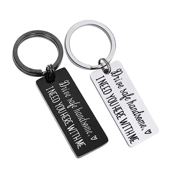 2 Pcs Drive Safe Handsome I Need You Here With Me Keychain for Boyfriend Husband Dad Christmas Birthday Valentine's Day Gifts